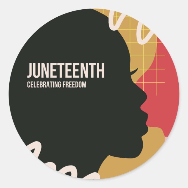 Juneteenth Celebrating Freedom  Classic Round Sticker (Front)