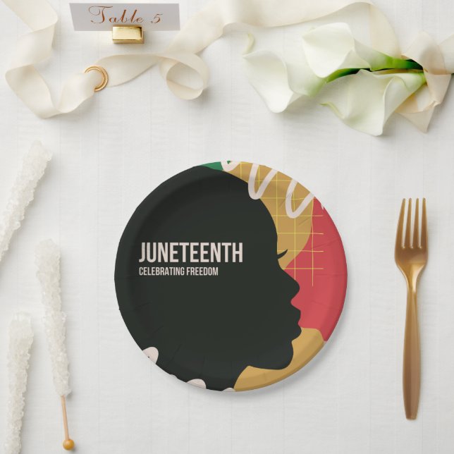 Juneteenth Celebrating Freedom Party Paper Plate (Wedding)