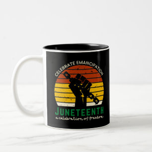 Juneteenth Celebrating Freedom Two-Tone Coffee Mug
