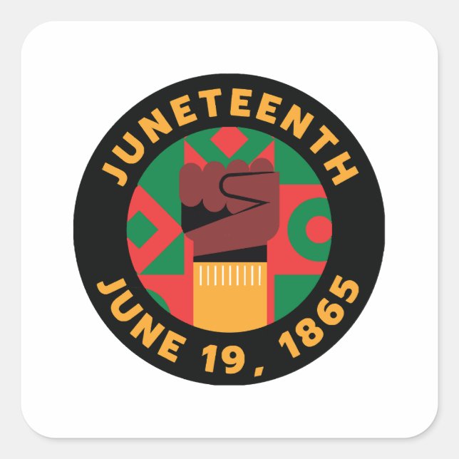 Juneteenth Celebration  Commemorating Freedom and  Square Sticker (Front)