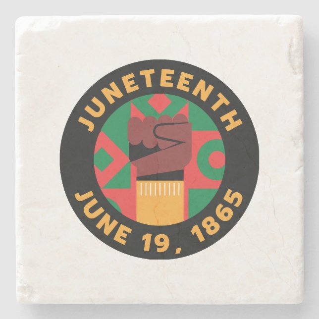 Juneteenth Celebration  Commemorating Freedom and  Stone Coaster (Front)