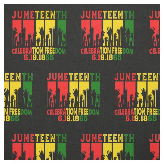 Juneteenth Celebration Freedom 6 19 1865 Hands     Fabric (Swatch)
