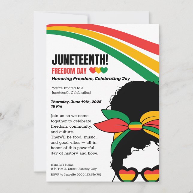 Juneteenth Celebration Invitation – Freedom & Joy (Front)