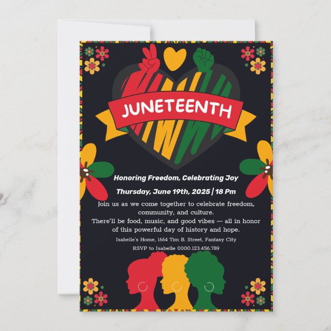 Juneteenth Celebration Invitation – Freedom & Joy (Front)