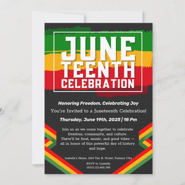Juneteenth Celebration Invitation – Freedom & Joy (Front)