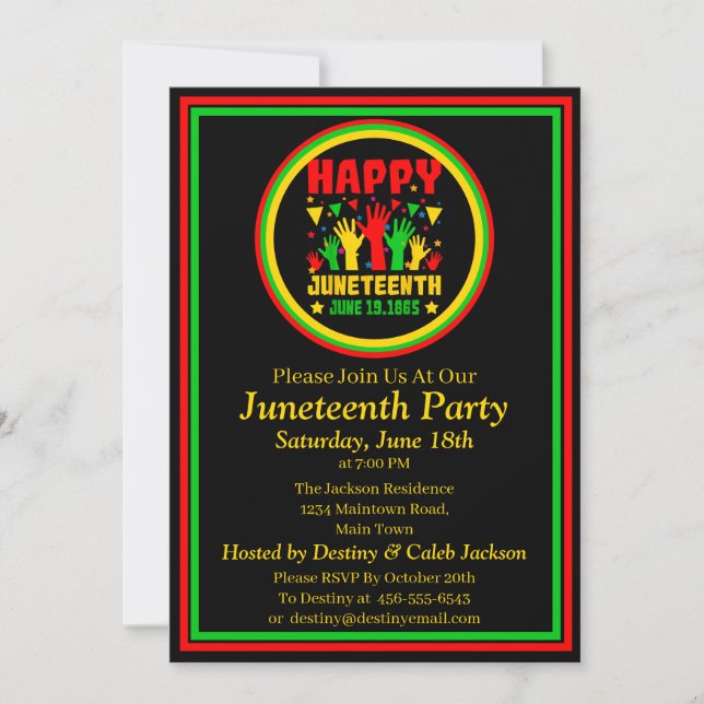 Juneteenth Celebrations Party  Invitation (Front)