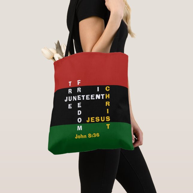 JUNETEENTH Christian Crossword Tote Bag (Close Up)