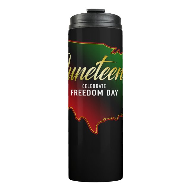 Juneteenth Classic Round Sticker Thermal Tumbler (Front)
