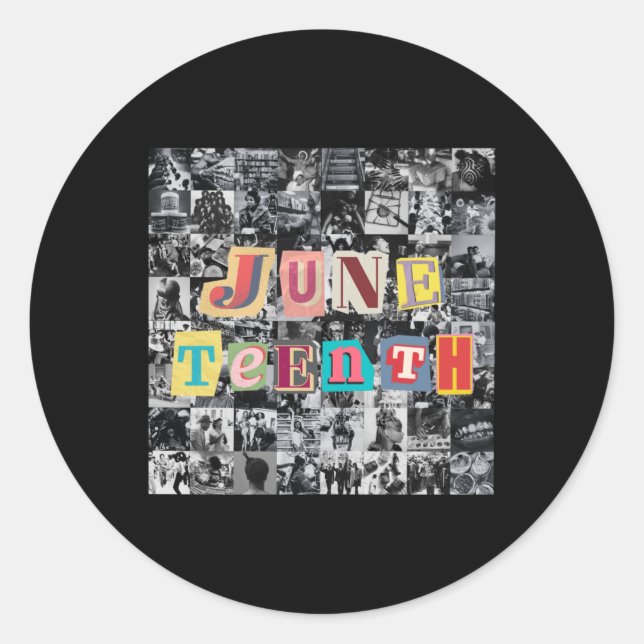 Juneteenth Collage  Classic Round Sticker (Front)