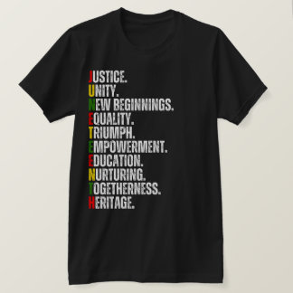 JUNETEENTH Colourful Text  T-Shirt