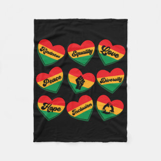 Juneteenth Conversation Heart Black Pride African  Fleece Blanket