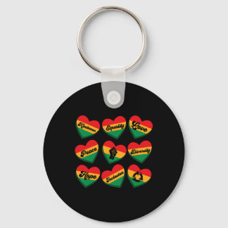 Juneteenth Conversation Heart Black Pride African  Key Ring