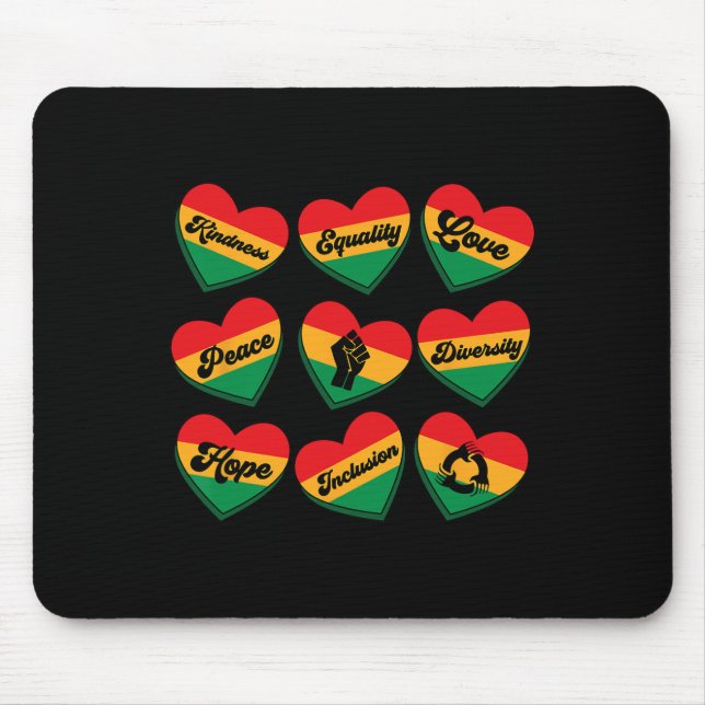 Juneteenth Conversation Heart Black Pride African  Mouse Pad (Front)