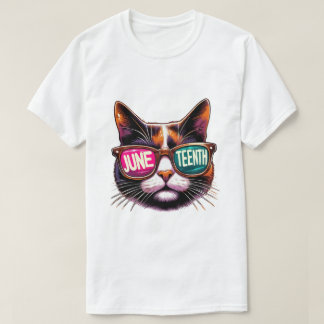 Juneteenth Cool Cat – Sunglasses & Freedom T-Shirt
