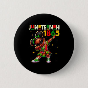 Juneteenth dabbing black girls queen melanin brown 6 cm round badge