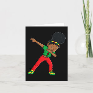 Juneteenth Dabbing Black Princess Cute Brown Skin Card