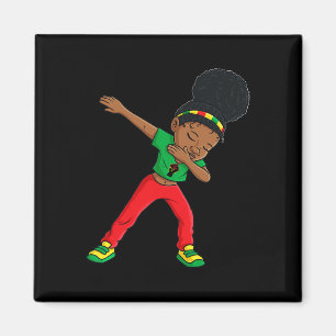 Juneteenth Dabbing Black Princess Cute Brown Skin  Magnet