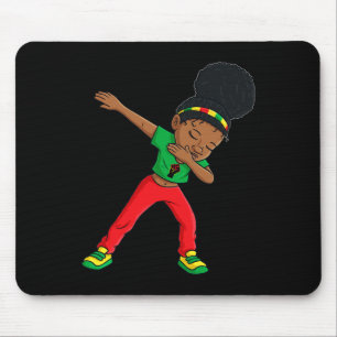 Juneteenth Dabbing Black Princess Cute Brown Skin Mouse Pad