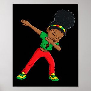 Juneteenth Dabbing Black Princess Cute Brown Skin  Poster