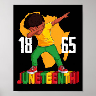 Juneteenth Dabbing Boy Kids Boys Men Black African Poster