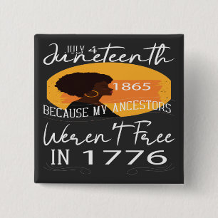 Juneteenth Day 1865 15 Cm Square Badge