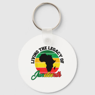 Juneteenth Day Lovers 2025 African American Roots Key Ring