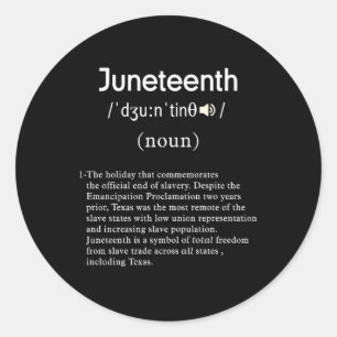 juneteenth definition classic round sticker