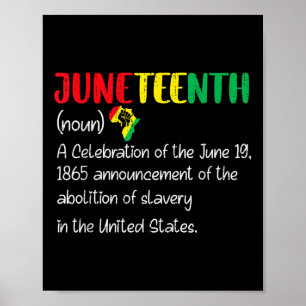 Juneteenth Definition June 19 1865 Freedom African Poster
