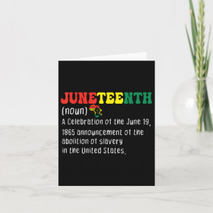 Juneteenth Definition Men Women Celebrating Black  Card
