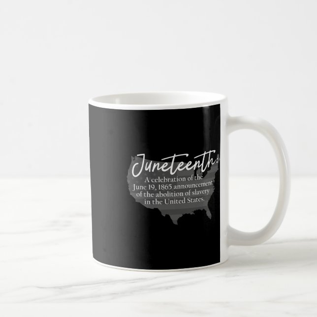 Juneteenth Definition Usa Map American Flag Black  Coffee Mug (Right)