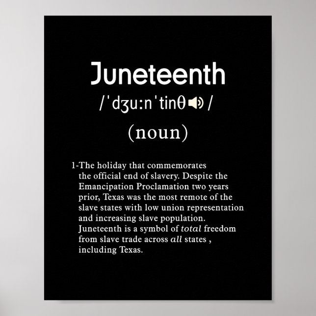 juneteenth definition vertical poster (Front)