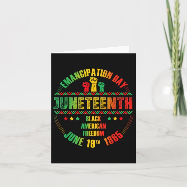 Juneteenth Emancipation Day Black June 19th 1865 M Card (Front)
