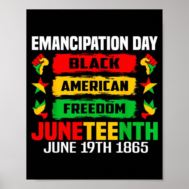 Juneteenth emancipation day black june 19th 1865 poster (Front)