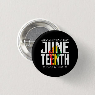 Juneteenth Emancipation Day Red Black Green 3 Cm Round Badge