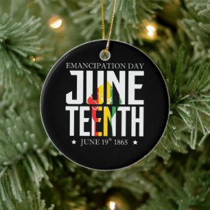 Juneteenth   Emancipation Day   Red Black Green Ceramic Ornament