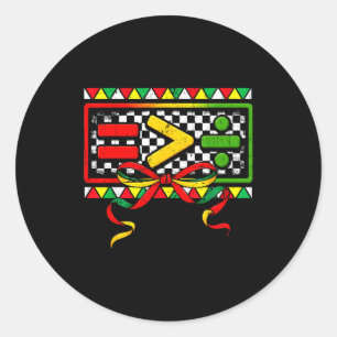 Juneteenth equality greater than division coquette classic round sticker