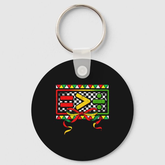 Juneteenth equality greater than division coquette key ring (Front)