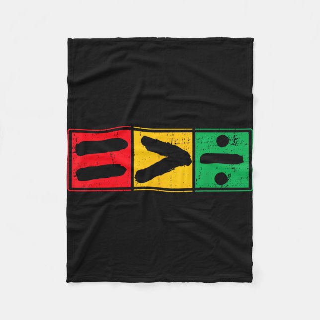 Juneteenth equality greater than division men fleece blanket (Front)