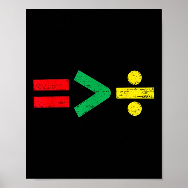 Juneteenth Equality Is Greater Than Division 1865  Poster (Front)