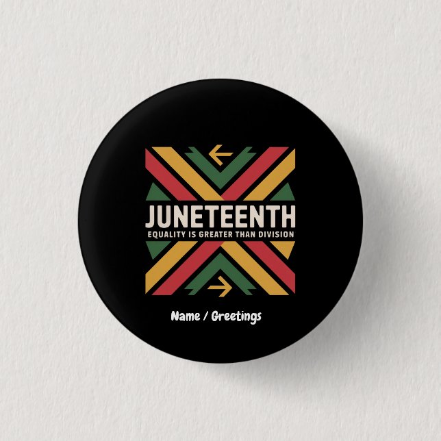 Juneteenth Equality Is Greater Than Division Afro  3 Cm Round Badge (Front)