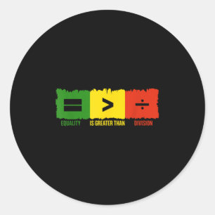 Juneteenth Equality Is Greater Than Division Afro Classic Round Sticker