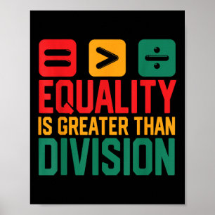 Juneteenth Equality Is Greater Than Division Afro  Poster