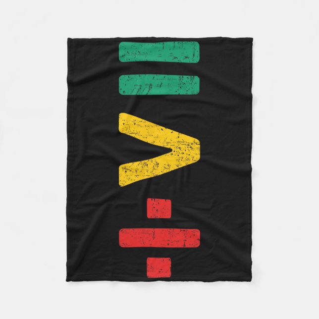 Juneteenth Equality Is Greater Than Division Black Fleece Blanket (Front)