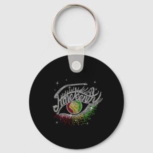 Juneteenth Eyes Rhinestone Black Women Queen Afro  Key Ring