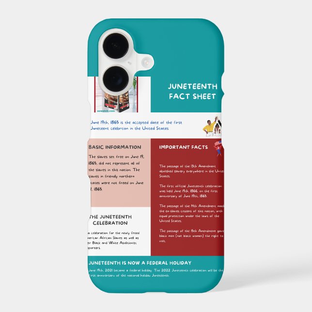 Juneteenth Fact Sheet iPhone Case (Back)