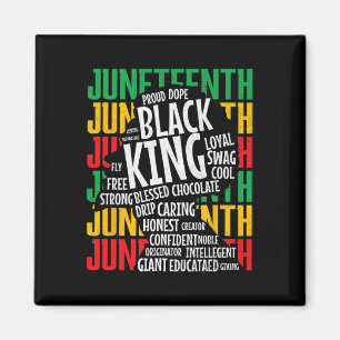 Juneteenth Fathers Day Proud Black King Afro Afric Magnet