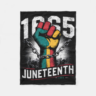 Juneteenth Fist Black Freedom 1865 African America Fleece Blanket