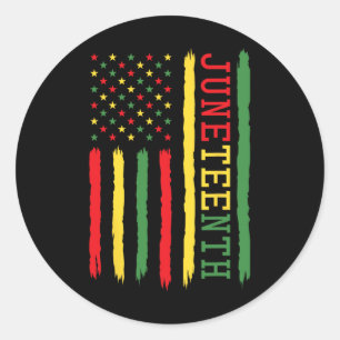 Juneteenth Flag Black Freedom 1865 1 Classic Round Sticker