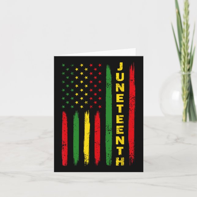 Juneteenth Flag Black Freedom 1865  Card (Front)