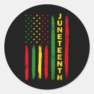 Juneteenth Flag Black Freedom 1865 Classic Round Sticker